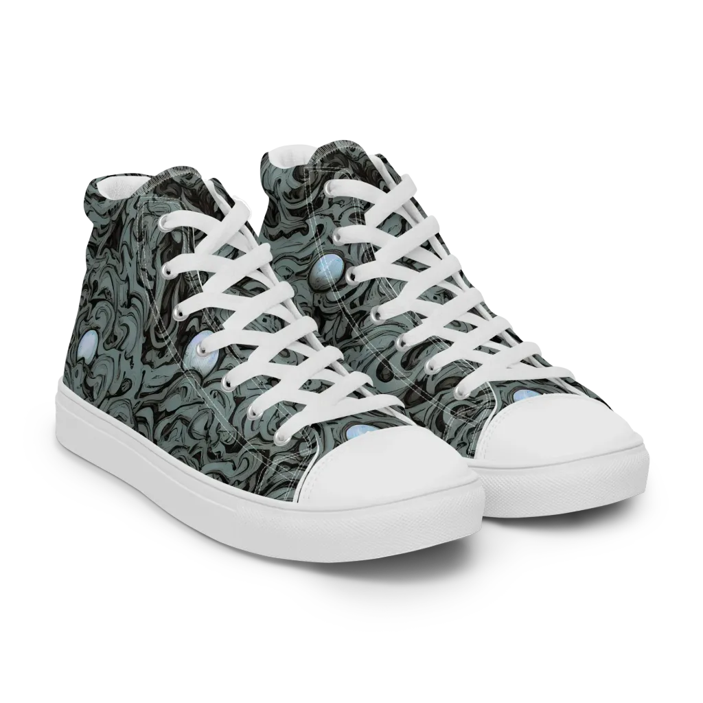 Caruso Swirl on Women's High Top Canvas Shoes — Right Front