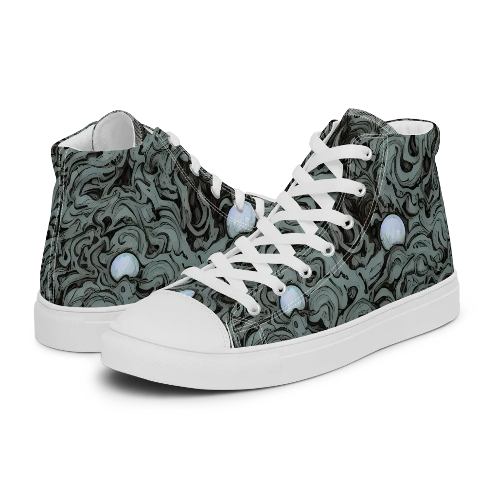 Caruso Swirl on Women's High Top Canvas Shoes — Left