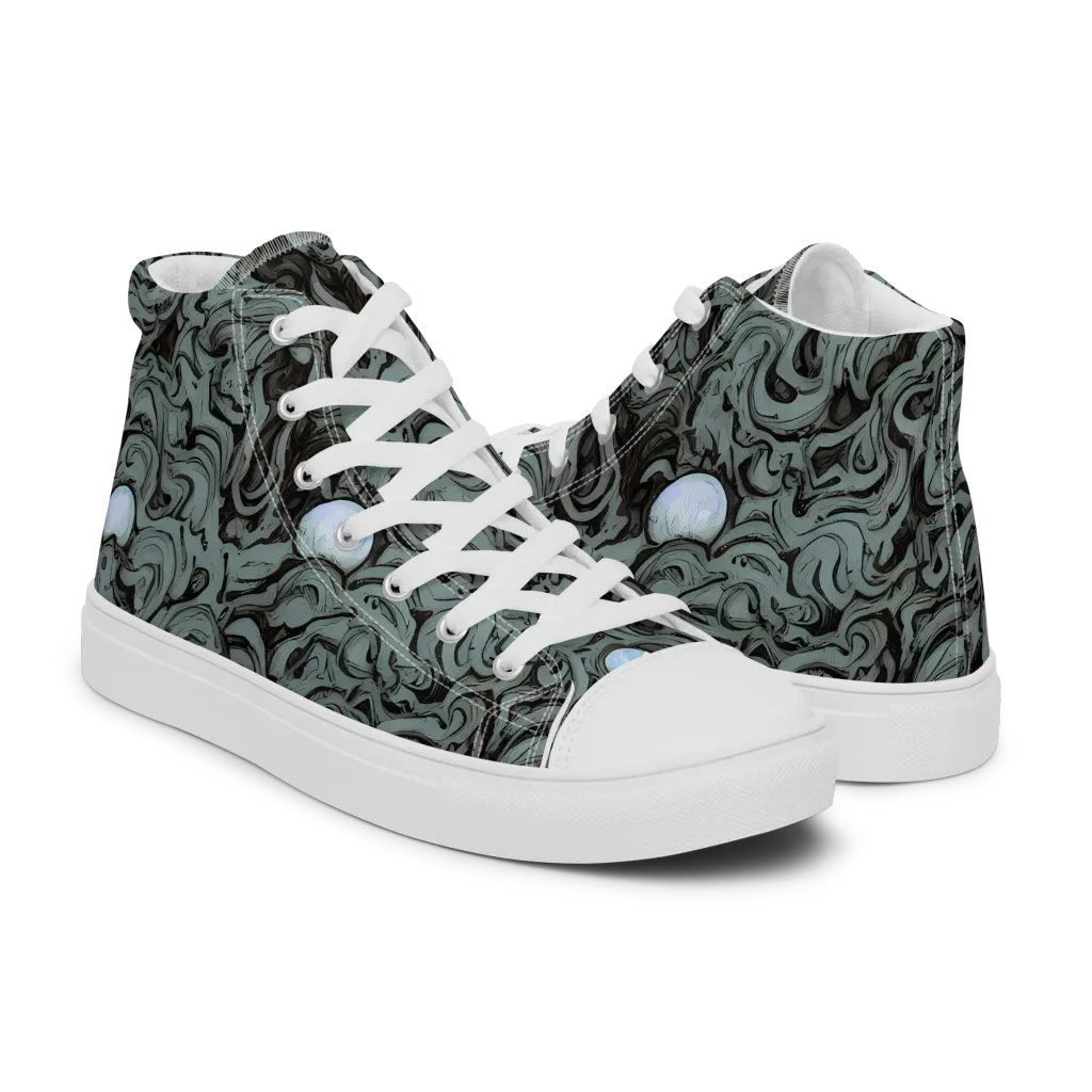 Caruso Swirl on Women's High Top Canvas Shoes — Right
