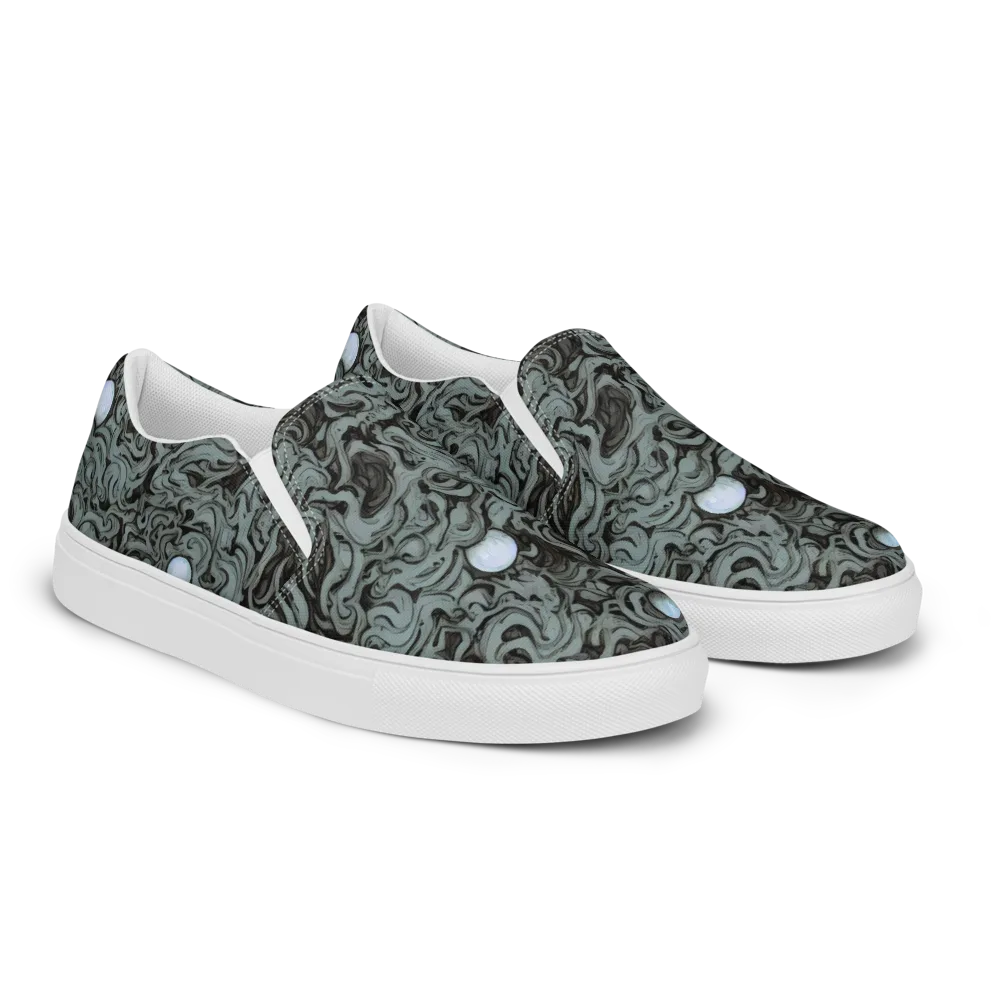 Caruso Swirl on Men's Slip-On Canvas Shoes — Right Front