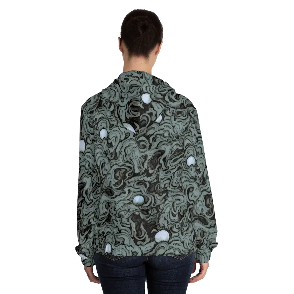 Caruso Swirl on Women's Full-Zip Hoodie — Back On Person