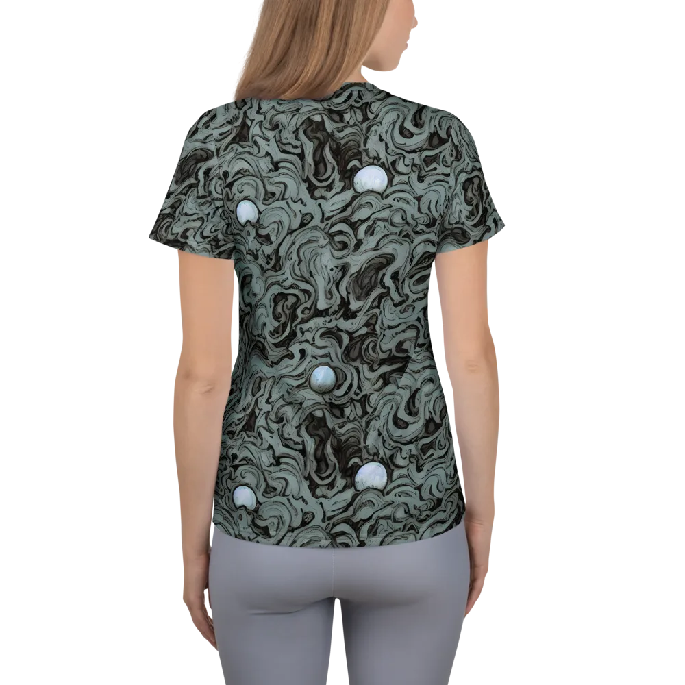 Caruso Swirl on Women's Athletic T-Shirt — Back