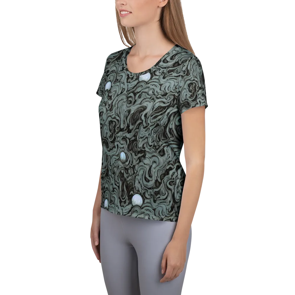 Caruso Swirl on Women's Athletic T-Shirt — Left