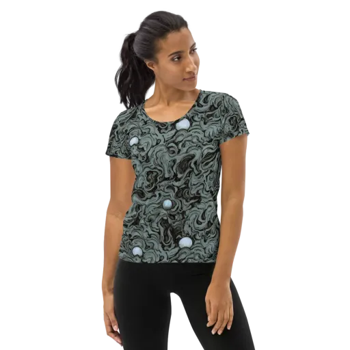 Caruso Swirl on a Women's Athletic T-Shirt