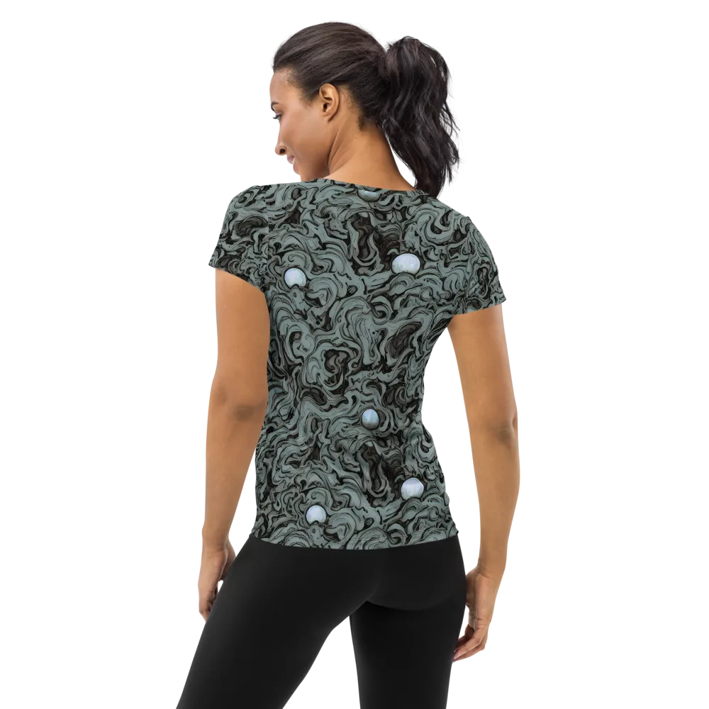 Caruso Swirl on Women's Athletic T-Shirt — Back
