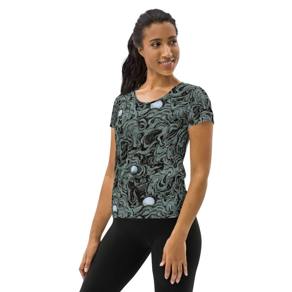 Caruso Swirl on Women's Athletic T-Shirt — Left