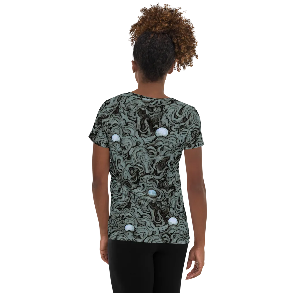 Caruso Swirl on Women's Athletic T-Shirt — Back