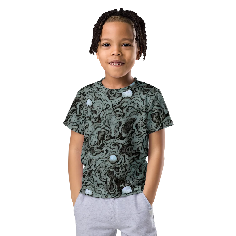 Caruso Swirl on Kids Crew Neck T-Shirt — Front