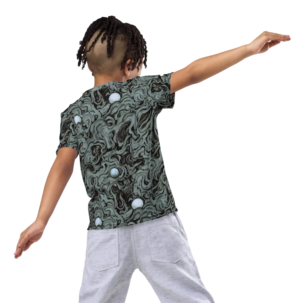 Caruso Swirl on Kids Crew Neck T-Shirt — Back