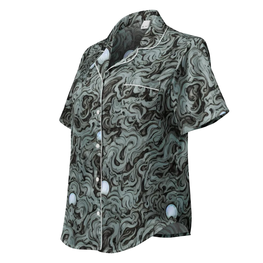 Caruso Swirl on Women's Short Sleeve Pajama Top — Left Front