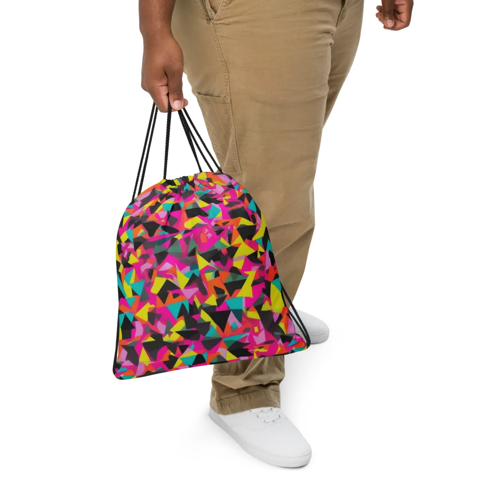 Afterparty Geometry on Drawstring Bag — Front