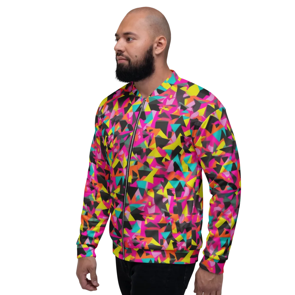 Afterparty Geometry on Bomber Jacket — Left