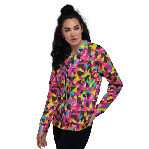 Afterparty Geometry on a Bomber Jacket