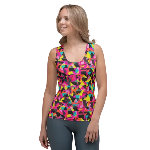 Afterparty Geometry on a Women's Tank Top