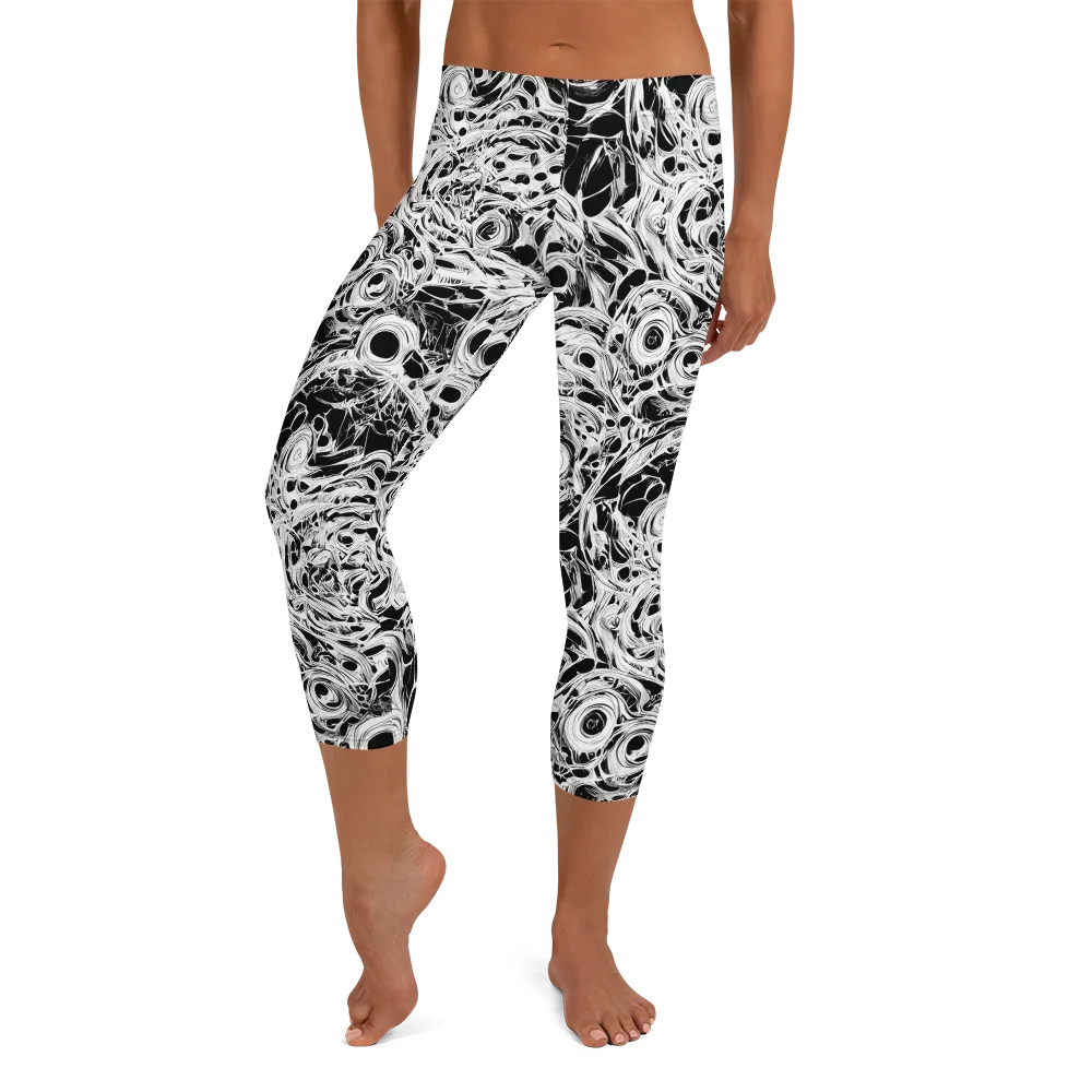 Noir Organism on Capri Leggings — Front