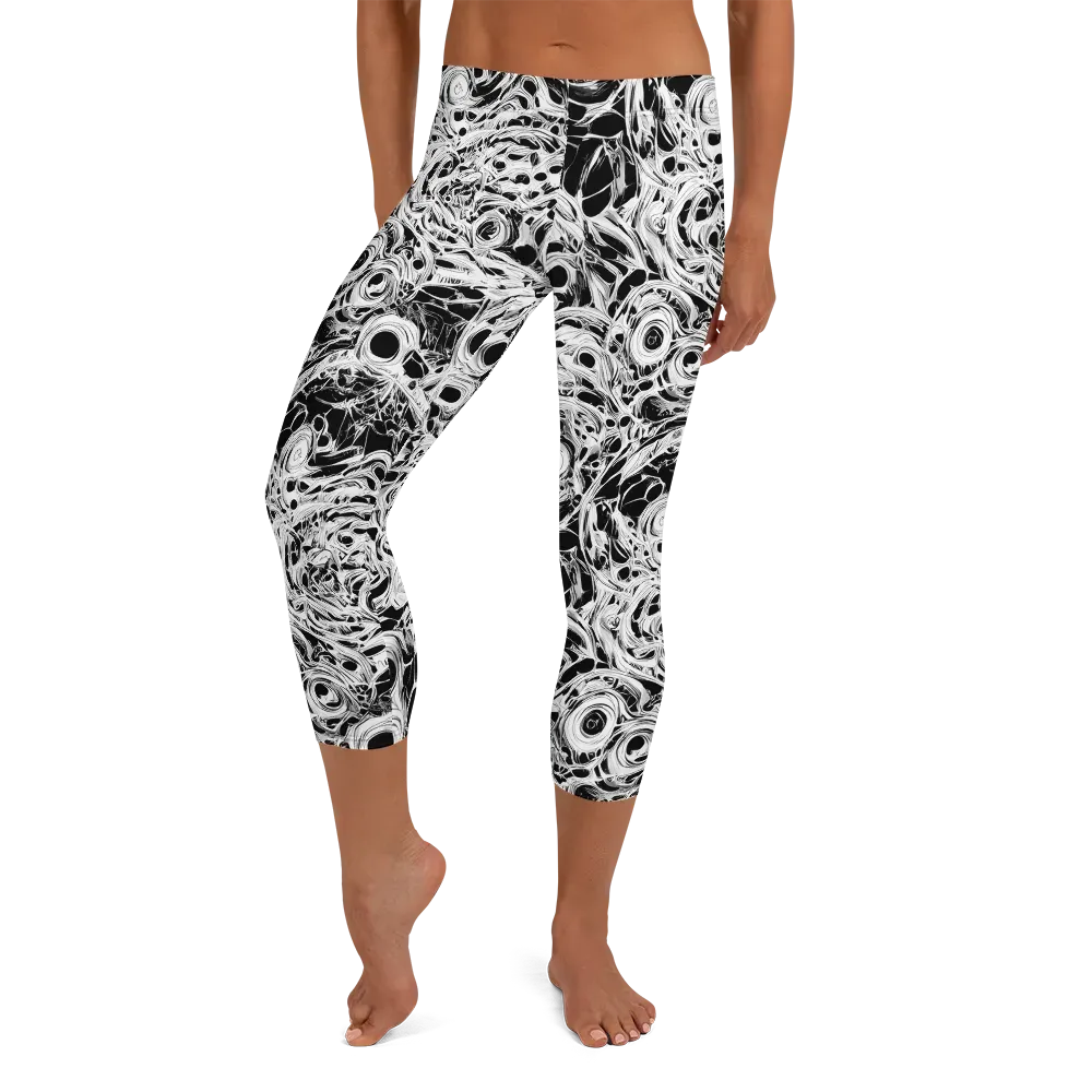 Noir Organism on Capri Leggings — Front