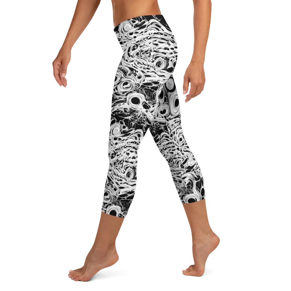 Noir Organism on Capri Leggings — Left