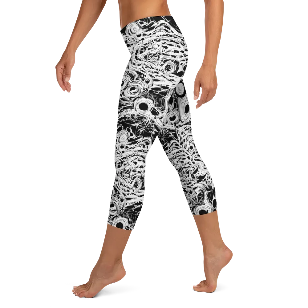 Noir Organism on Capri Leggings — Left