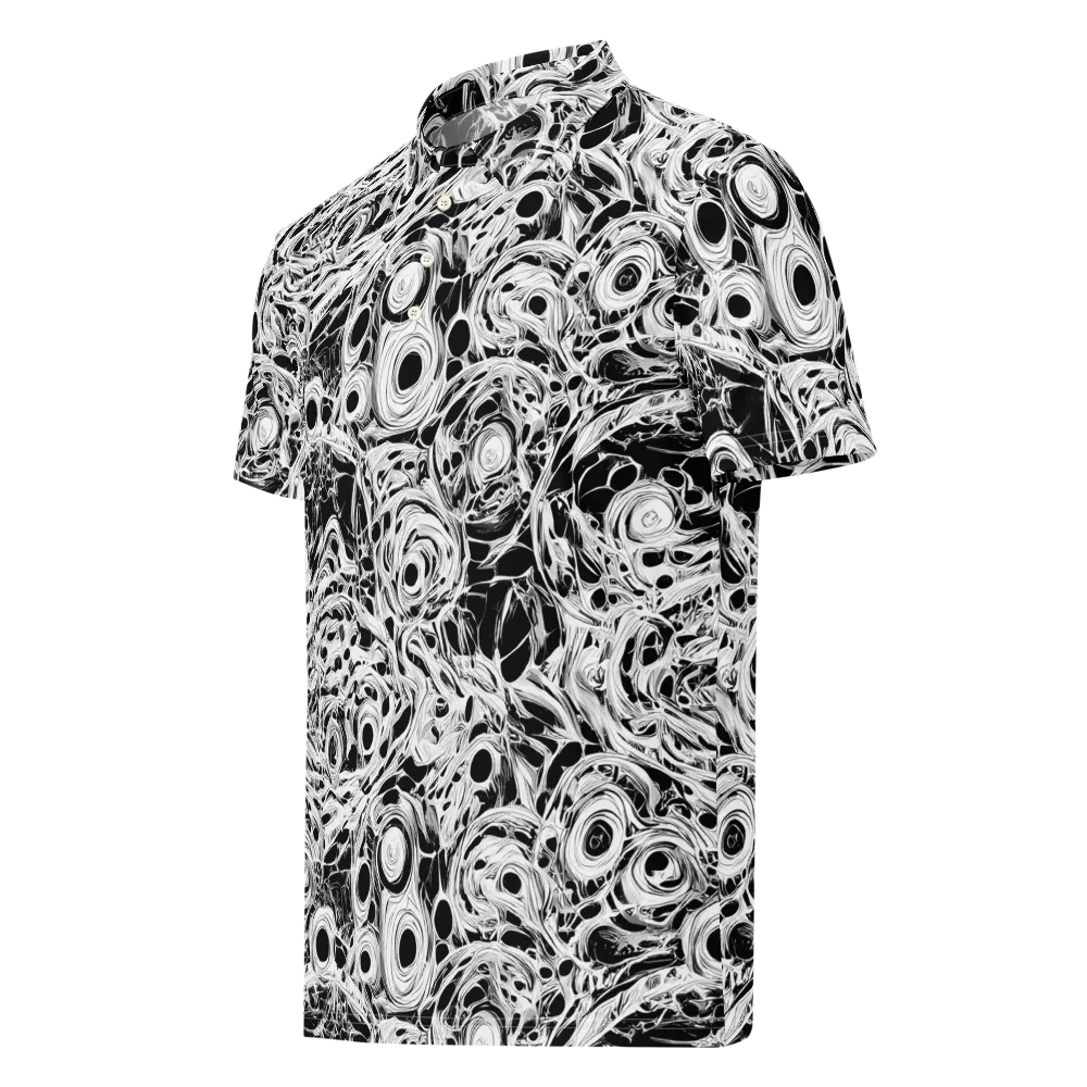 Noir Organism on Men's Slim Fit Polo Shirt — Left Front