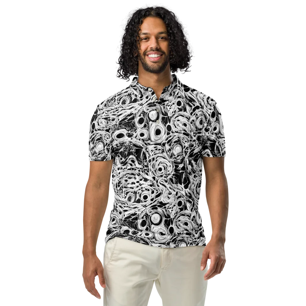 Noir Organism on Men's Slim Fit Polo Shirt — Front