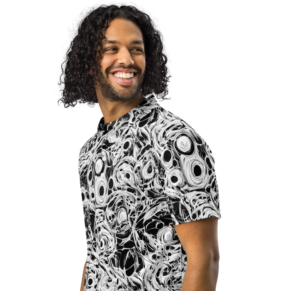 Noir Organism on Men's Slim Fit Polo Shirt — Left Front