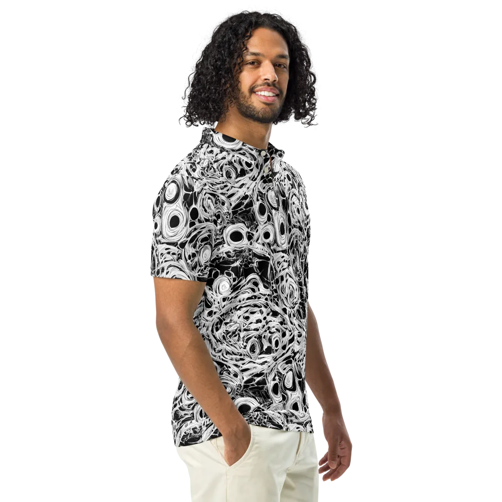 Noir Organism on Men's Slim Fit Polo Shirt — Right Front
