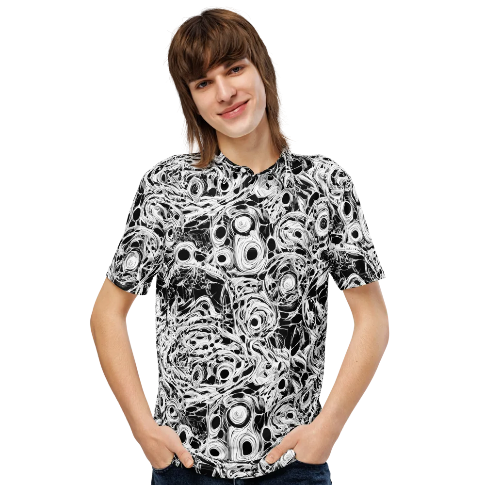 Noir Organism on Men's Slim Fit Polo Shirt — Front