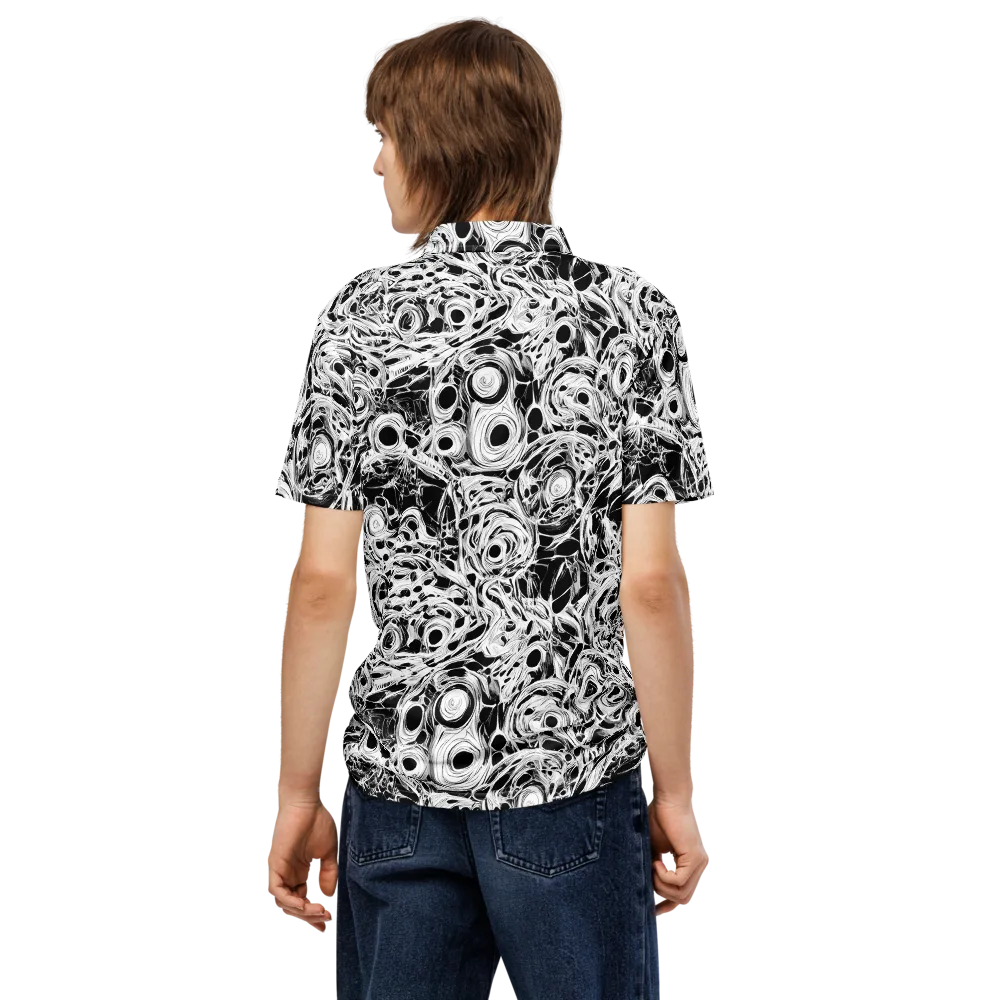 Noir Organism on Men's Slim Fit Polo Shirt — Back
