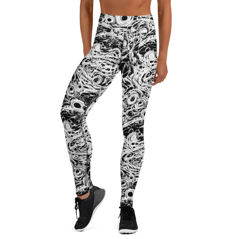Noir Organism on Yoga Leggings — Front