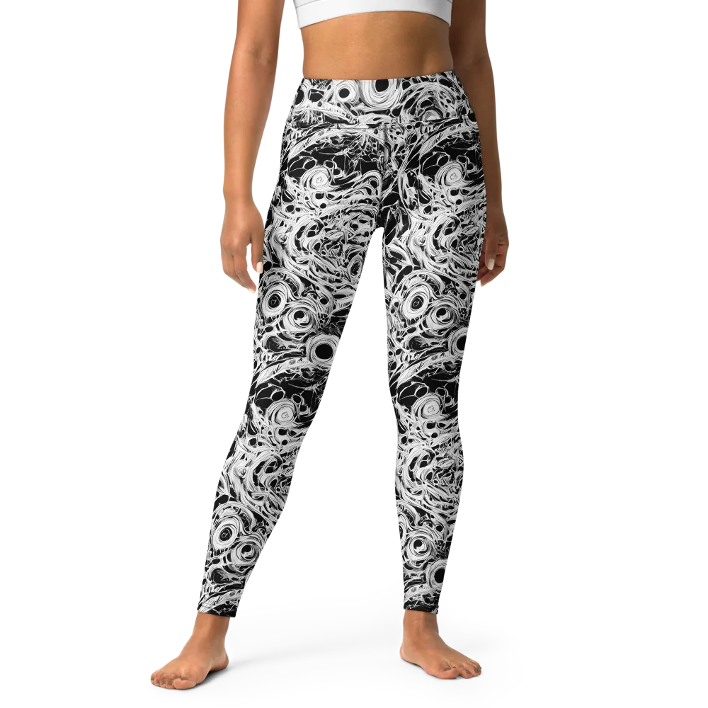 Noir Organism on Yoga Leggings — Front