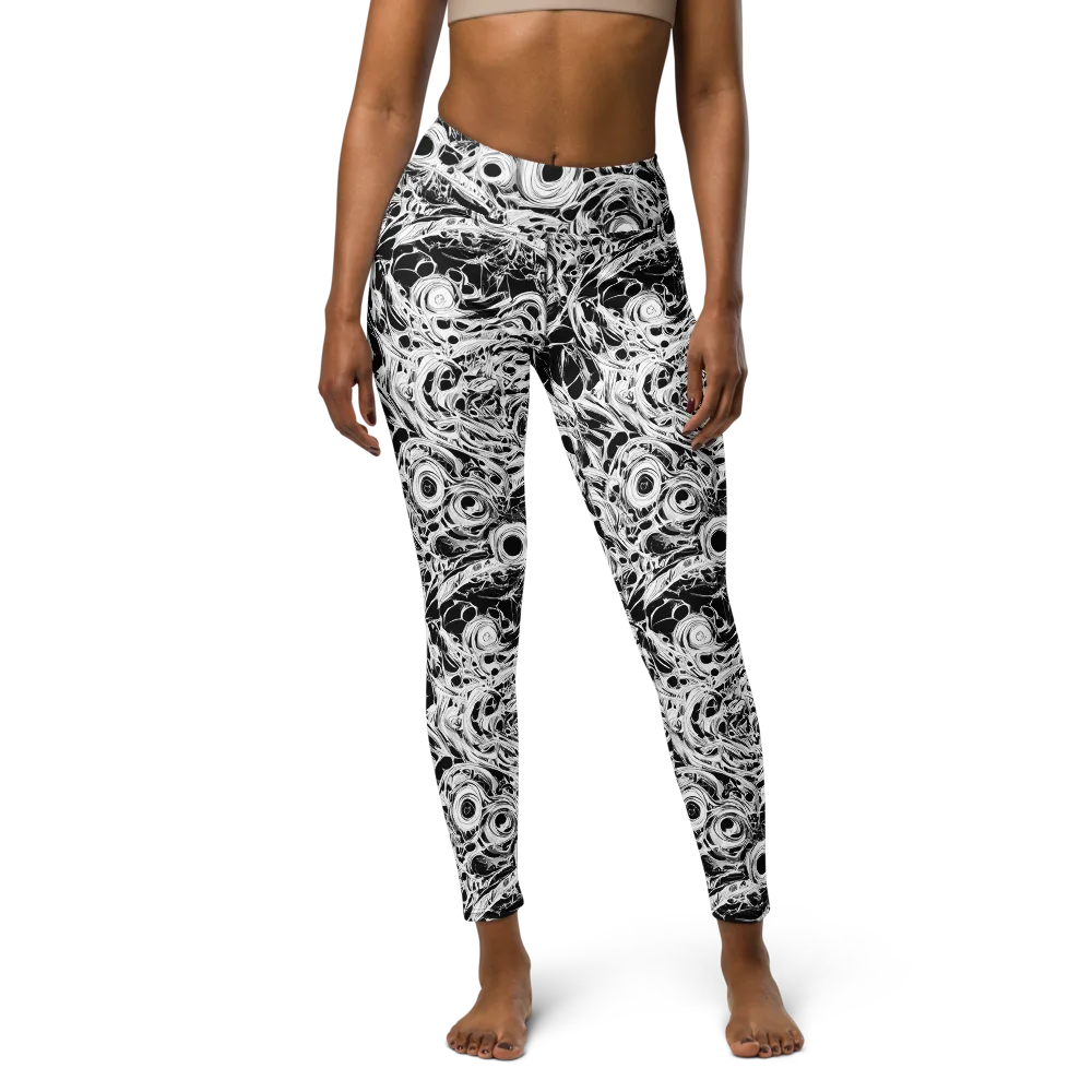 Noir Organism on Yoga Leggings — Front