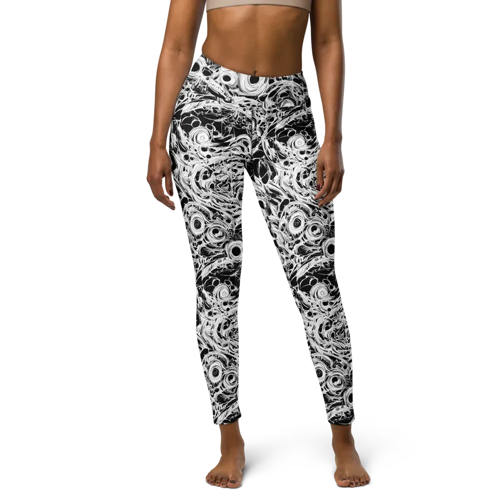 Noir Organism on Yoga Leggings — Front