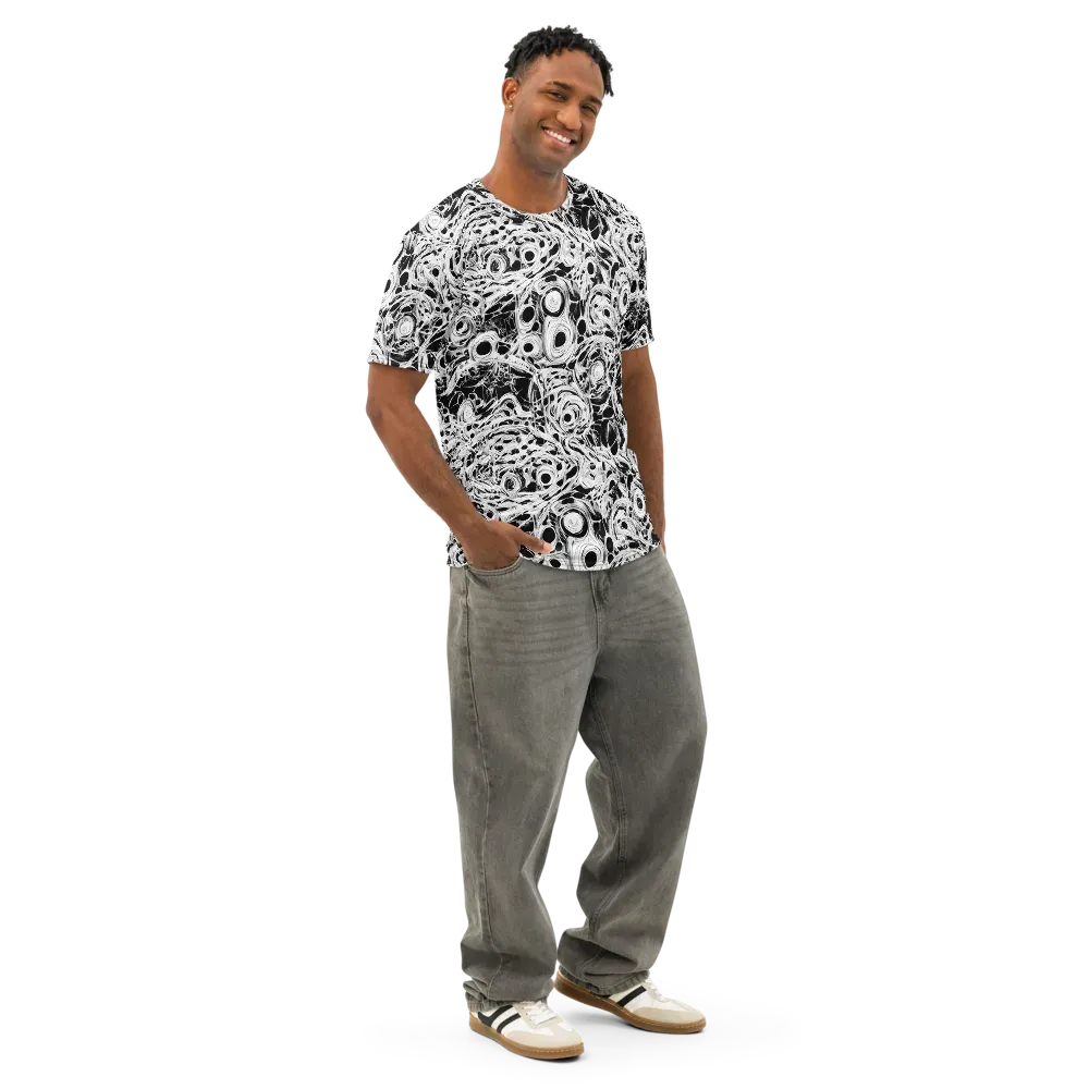 Noir Organism on Men's Cotton Crew Neck T-Shirt — Right Front