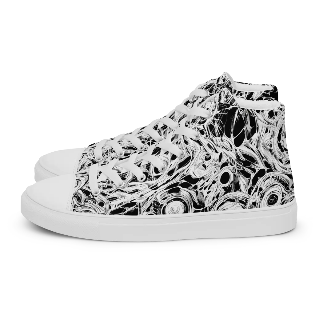 Noir Organism on Men's High Top Canvas Shoes — Left