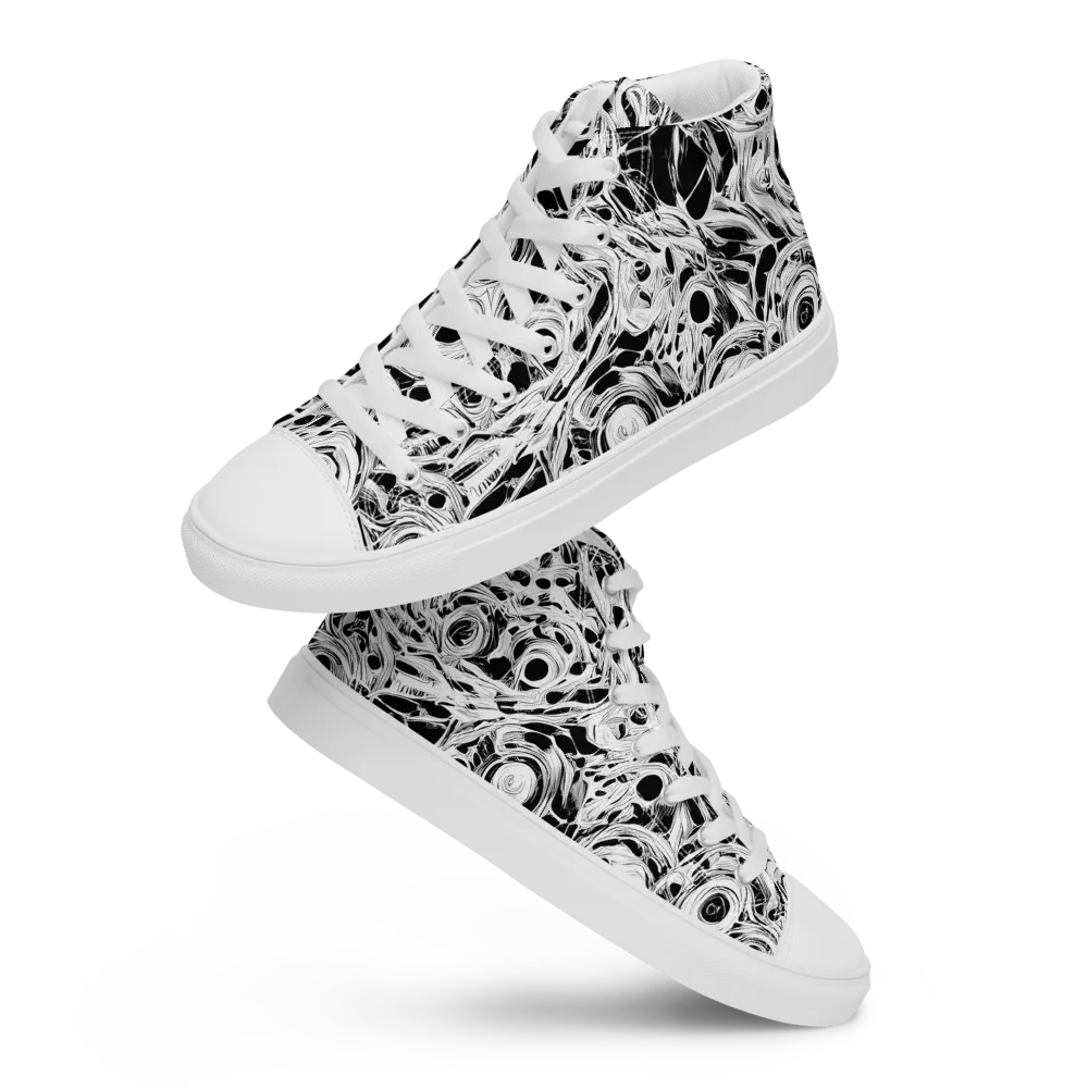 Noir Organism on Women's High Top Canvas Shoes — Front
