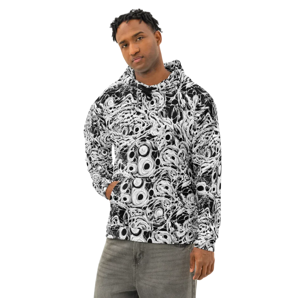 Noir Organism on Cotton Hoodie — Left Front