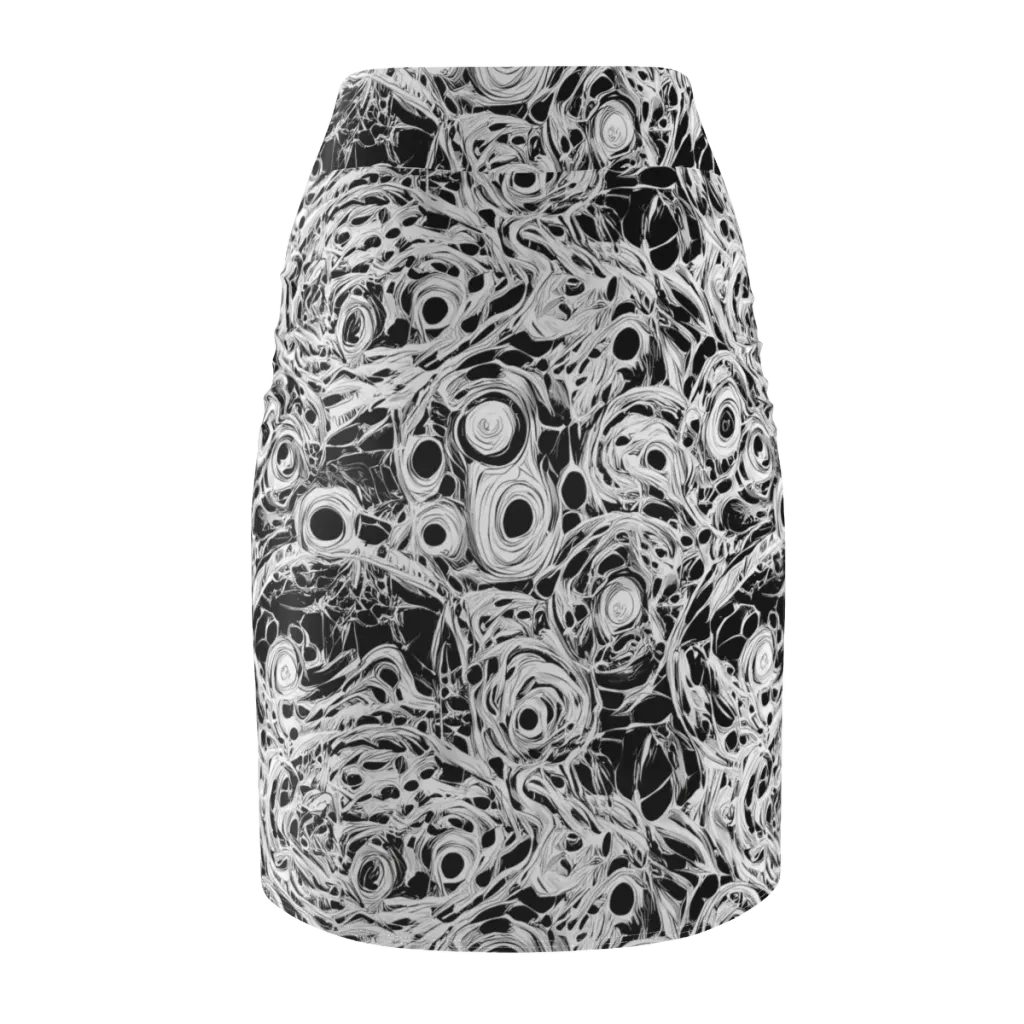 Noir Organism on Pencil Skirt — Back
