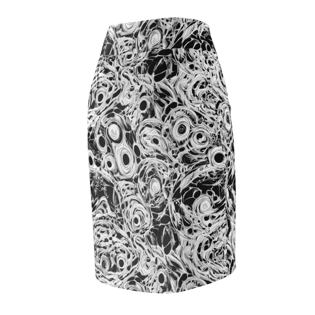 Noir Organism on Pencil Skirt — Back Side