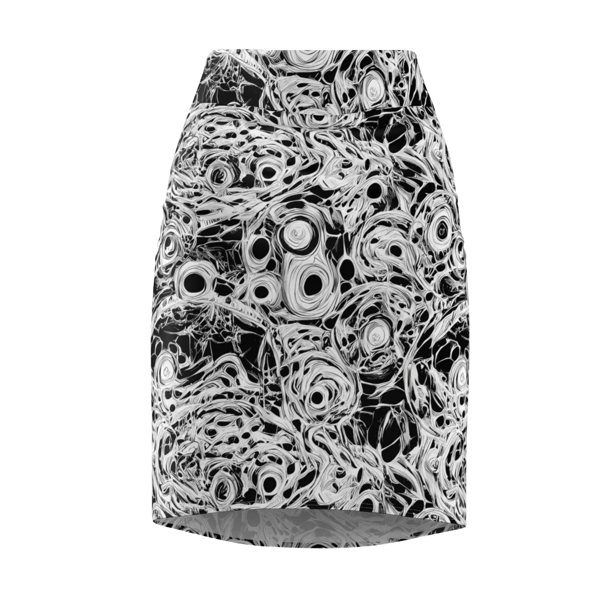 Noir Organism on Pencil Skirt — Front