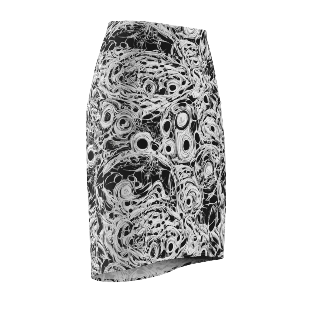 Noir Organism on Pencil Skirt — Front Side