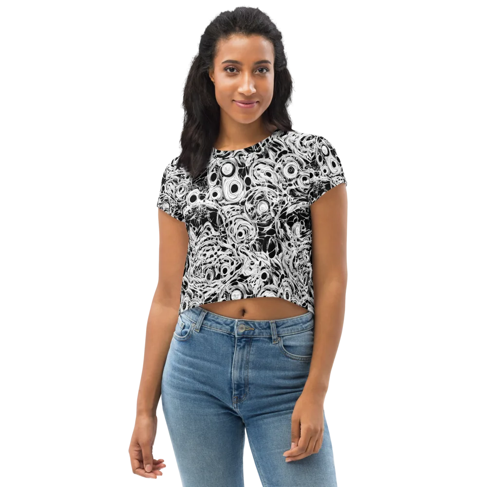 Noir Organism on Crop Tee — Front