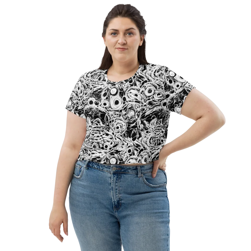 Noir Organism on Crop Tee — Front
