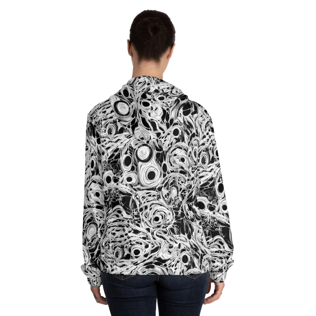 Noir Organism on Women's Full-Zip Hoodie — Back On Person