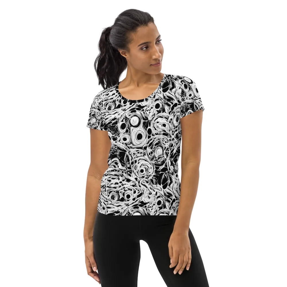 Noir Organism on Women's Athletic T-Shirt — Front
