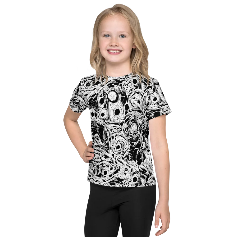 Noir Organism on Kids Crew Neck T-Shirt — Front