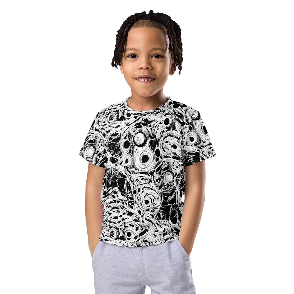 Noir Organism on Kids Crew Neck T-Shirt — Front