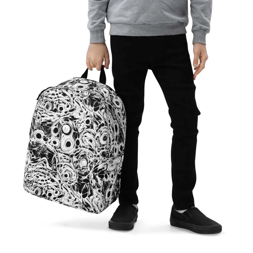 Noir Organism on Minimalist Backpack — Zoomed-in