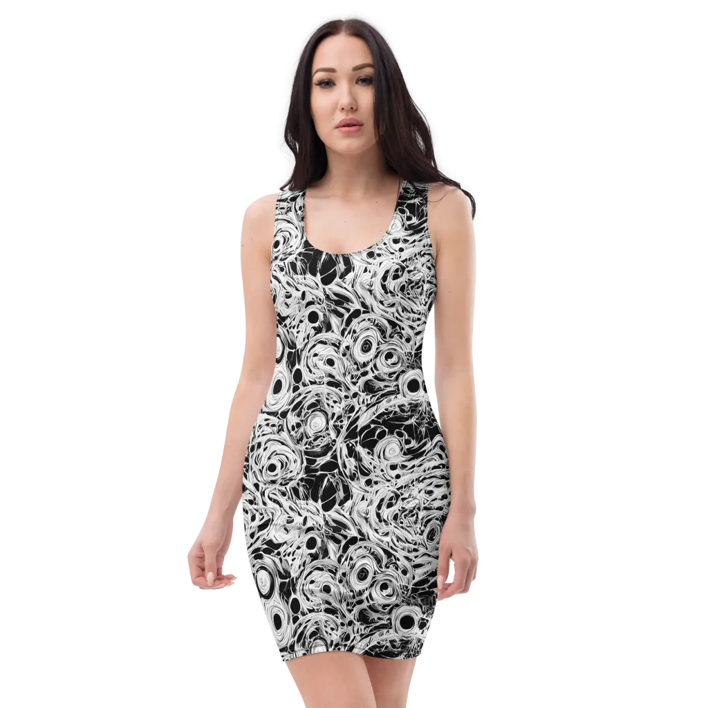 Noir Organism on Bodycon Dress — Front