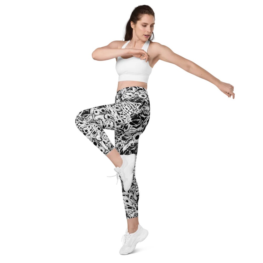 Noir Organism on Leggings with Pockets — Left Front