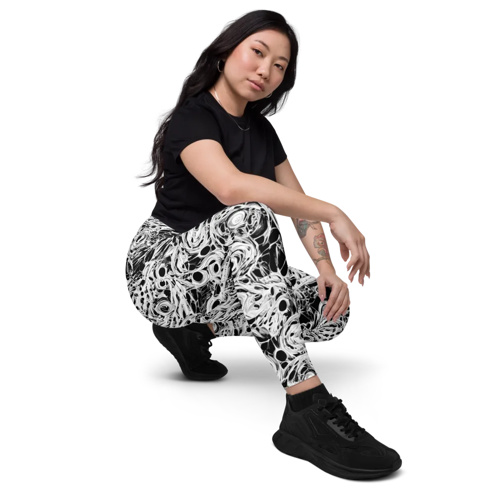 Noir Organism on Leggings with Pockets — Right Front